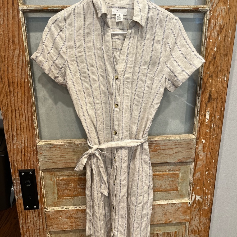 Japna Dresses Striped Button Down Shirt Dress Size Small